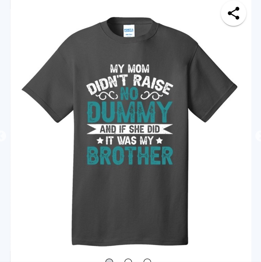 Graphic Tee - grey with White and Teal Print